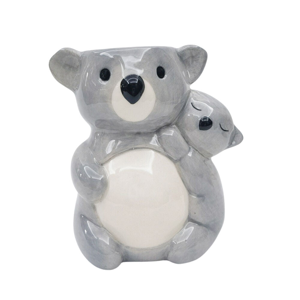 2PK Urban Hugging Koalas Ceramic Planter Pot 11cm Grey
