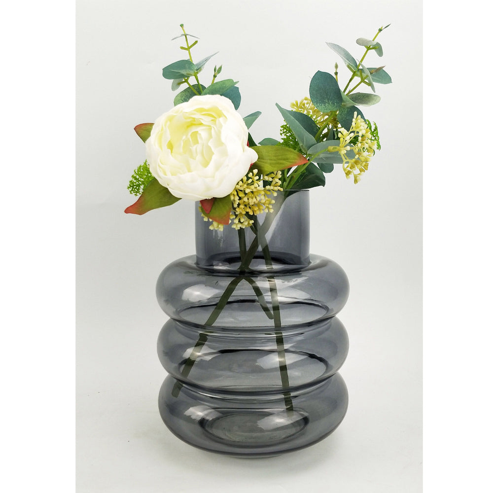 Urban Tommy Ring 22cm Glass Flower Vase Medium - Steel