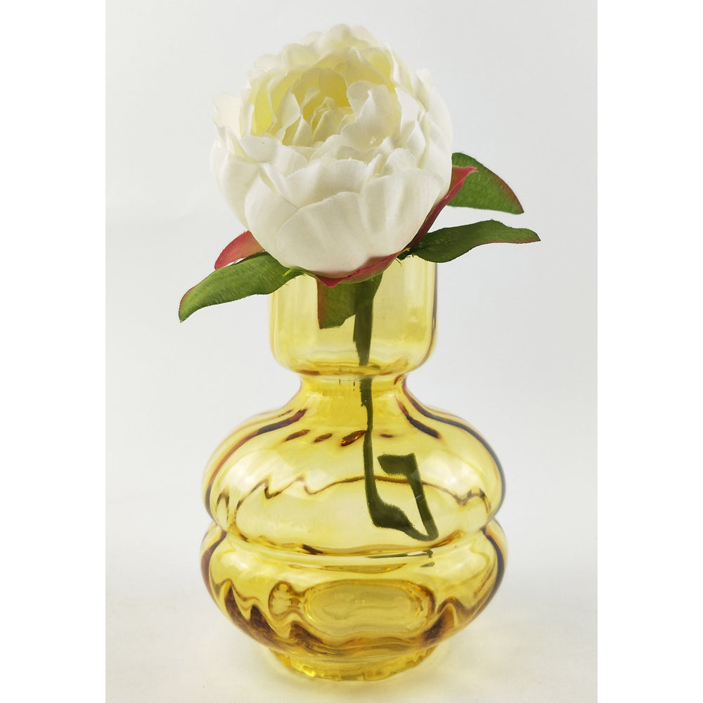Urban 15cm Tommy Squat Glass Flower Vase Small - Amber