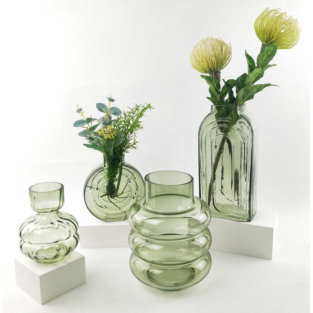 Urban 22cm Tommy Ring Glass Flower Vase Medium - Sage