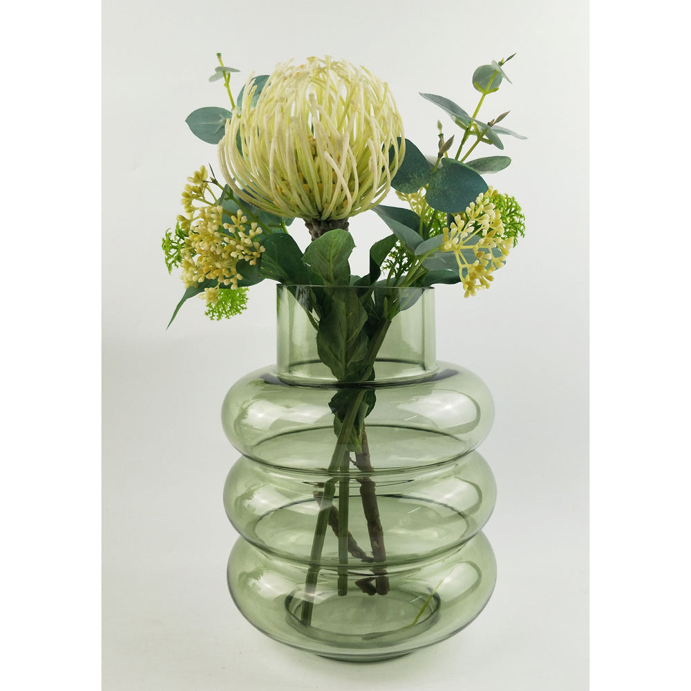 Urban 22cm Tommy Ring Glass Flower Vase Medium - Sage