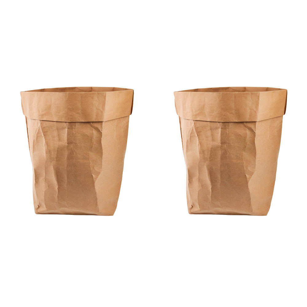 2x Urban Carta 55cm Paper Bag Planter Pot Large - Brown