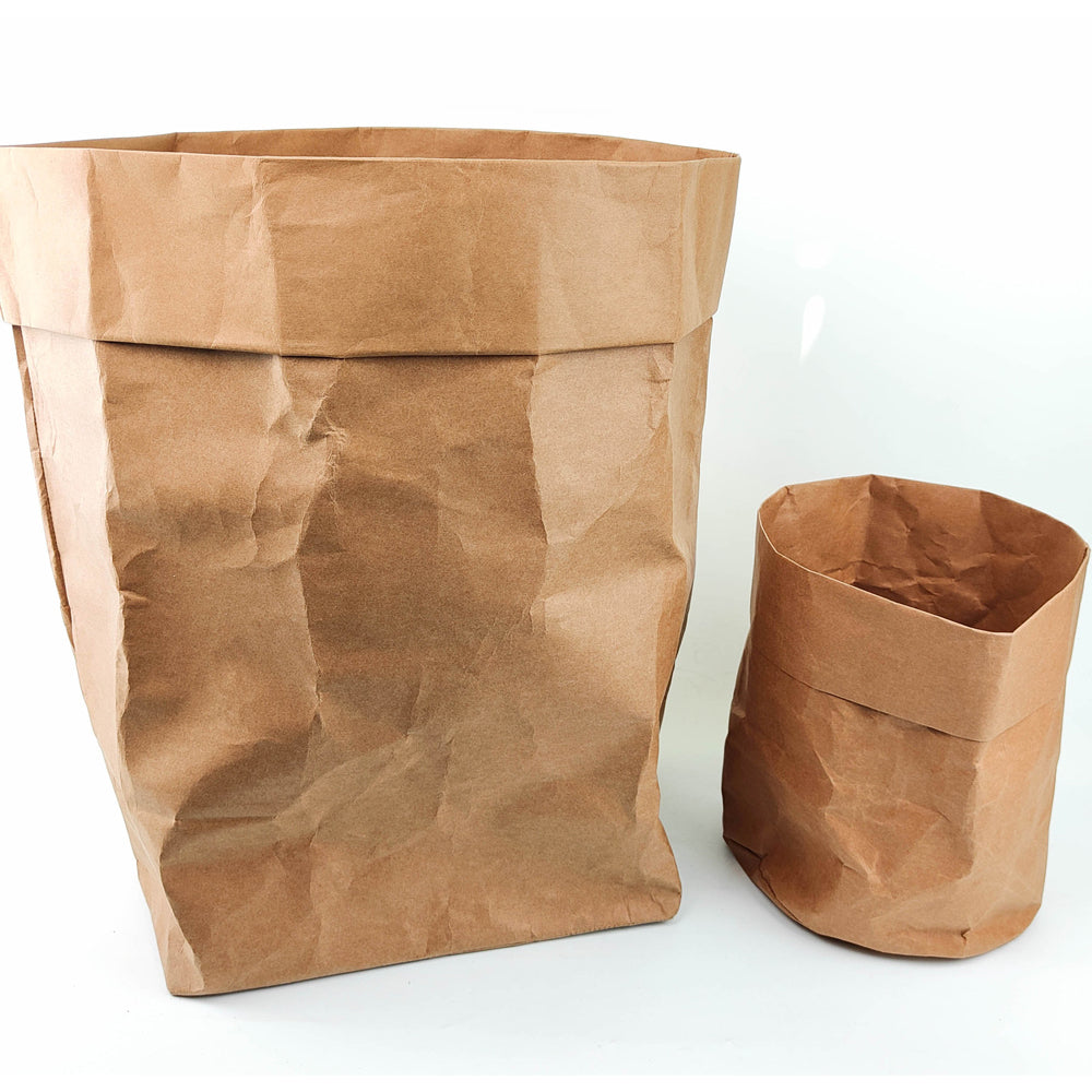 2x Urban Carta 55cm Paper Bag Planter Pot Large - Brown