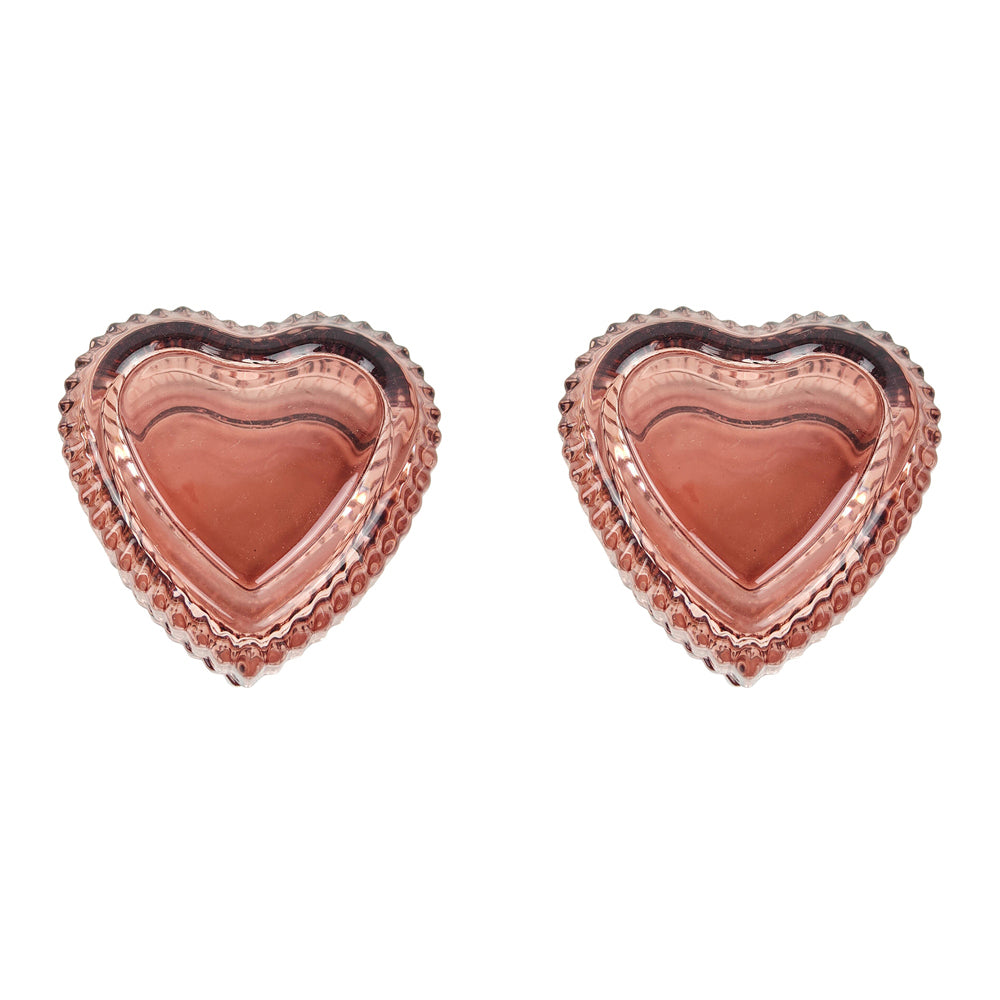 2PK Urban 9cm Tommy Heart Glass Canister Food Container - Rose