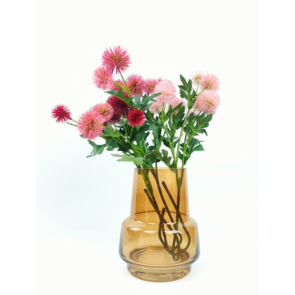 Urban Tommy Abstract 19cm Glass Flower Vase Medium - Rust