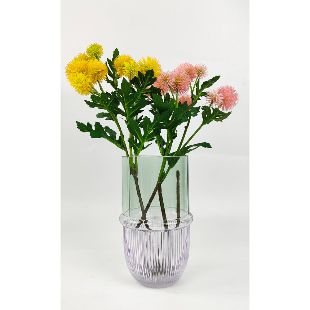 Urban Tommy Deco Ombre 18cm Glass Flower Vase - Sage/Lilac