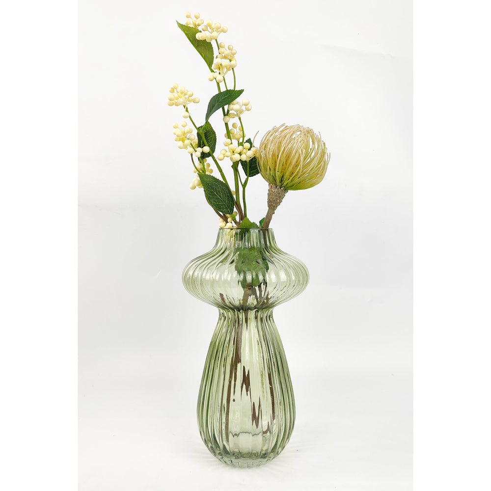 Urban Tommy Abstract Orb 29cm Glass Flower Vase Large - Sage