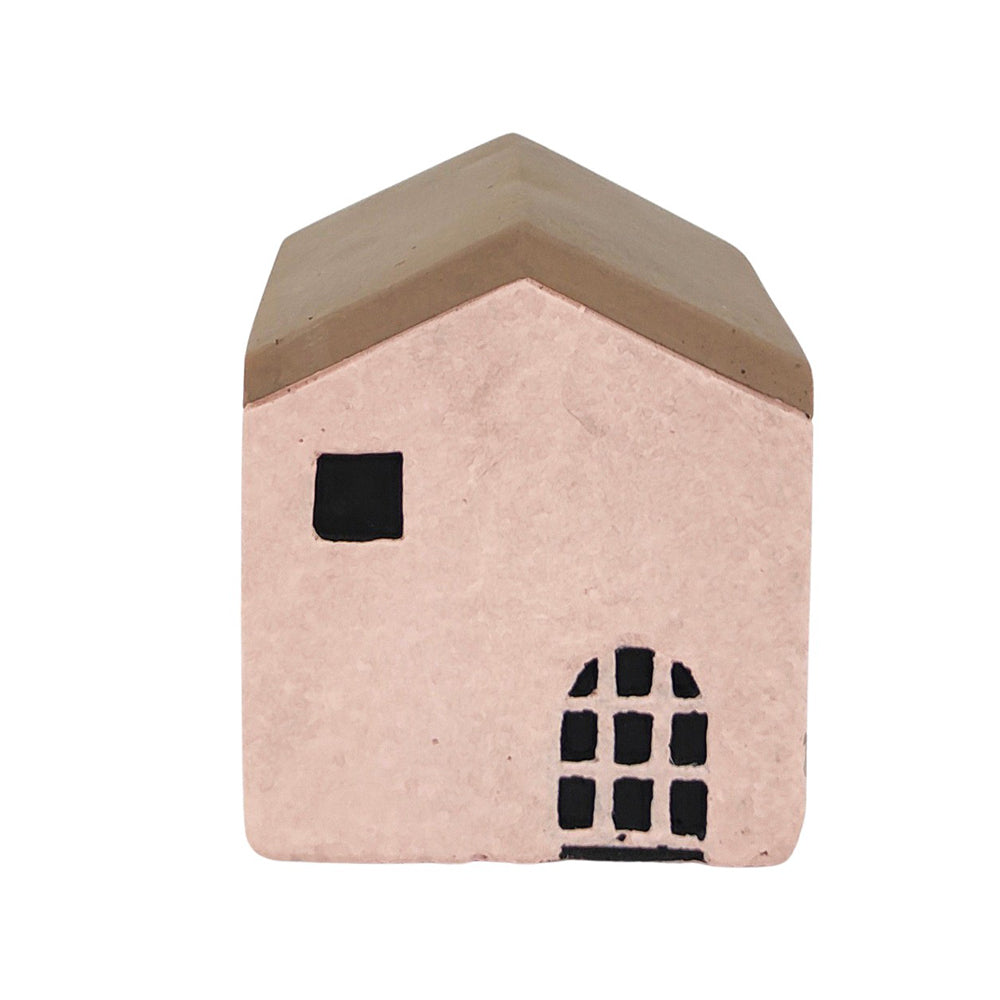 4x Urban Jonah House 8cm Concrete Ornament Home Decor Medium - Pink
