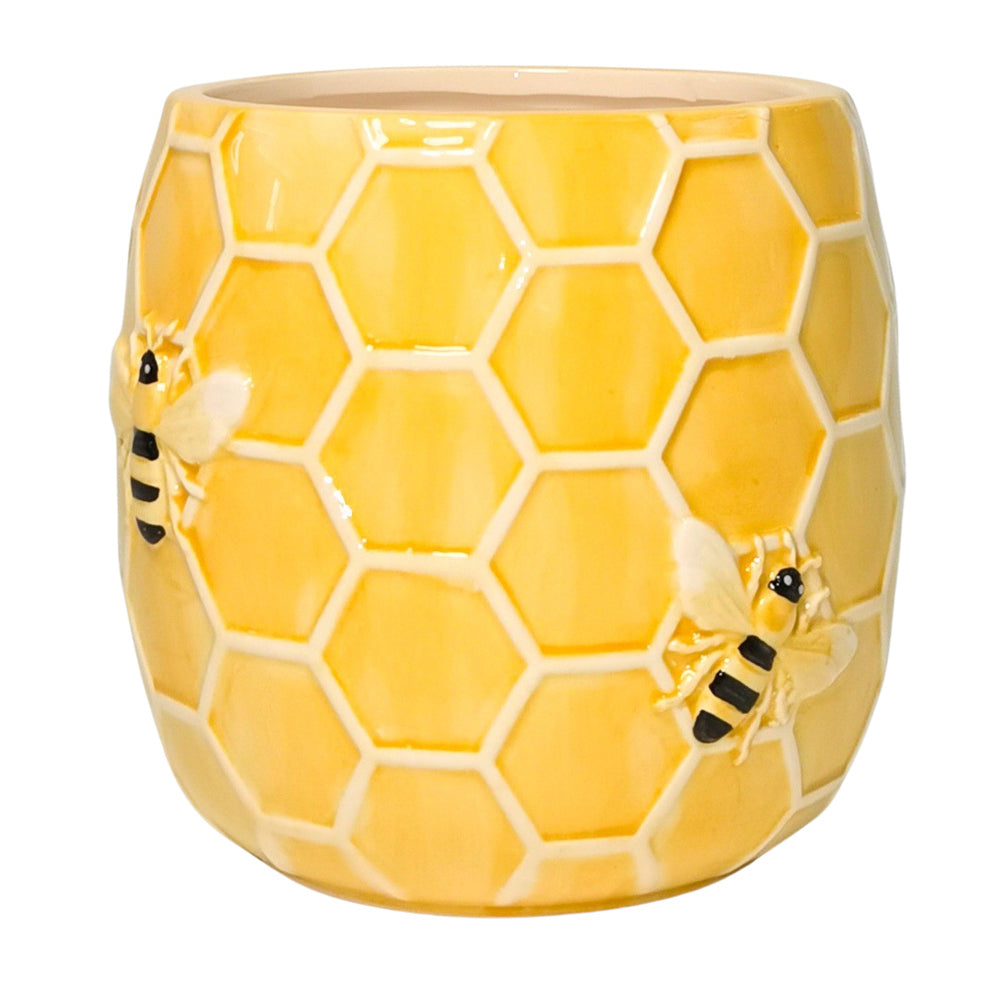 2PK Urban Bee Hive Planter Yellow 12cm Home Decorative Garden Decor