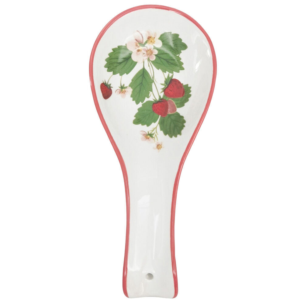 2PK Urban Ceramic Strawberry Fields Spoon Rest Utensil Holder 24x10cm Green/Red