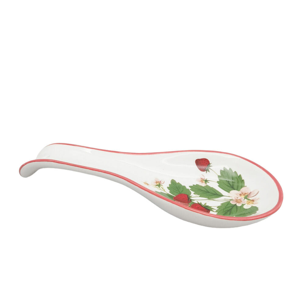 2PK Urban Ceramic Strawberry Fields Spoon Rest Utensil Holder 24x10cm Green/Red