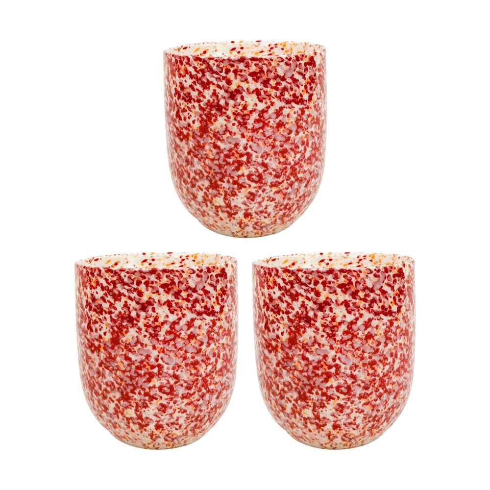 3PK Urban Speckle Planter Pink Red 11cm Home Decorative Garden Decor