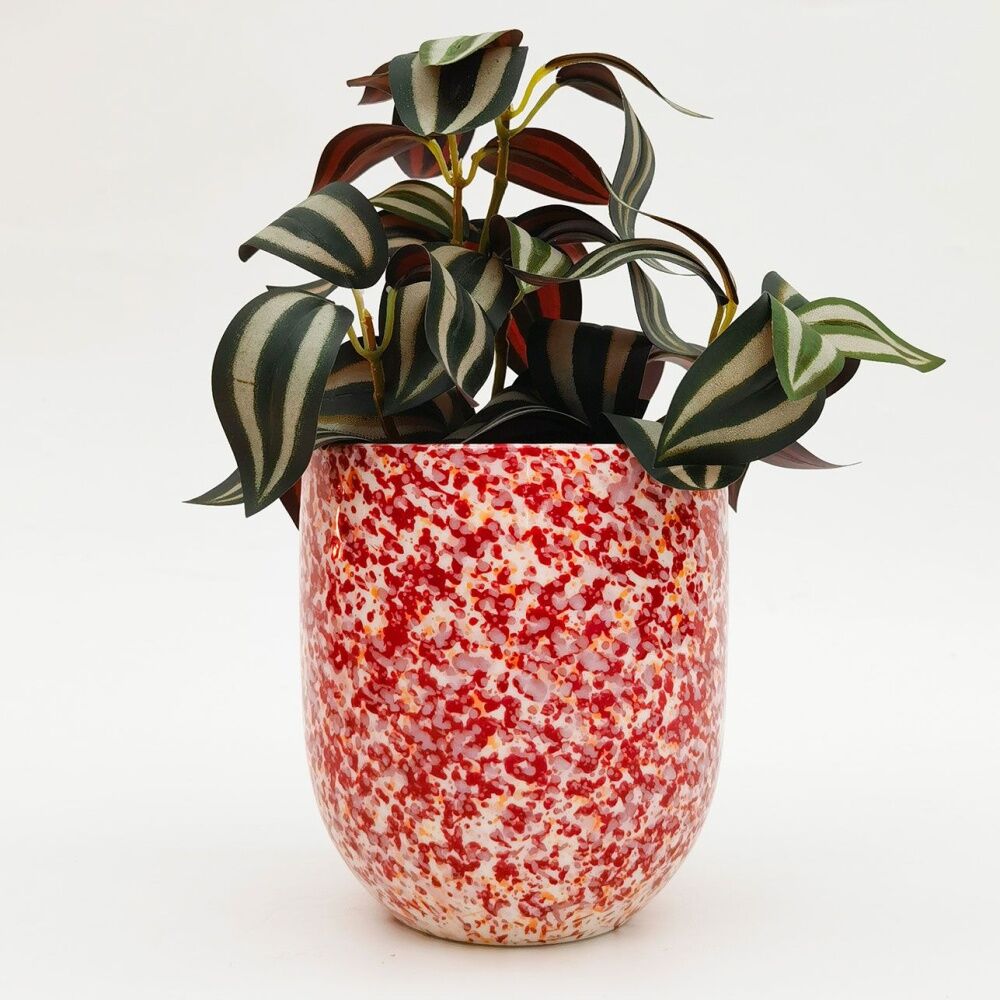 3PK Urban Speckle Planter Pink Red 11cm Home Decorative Garden Decor