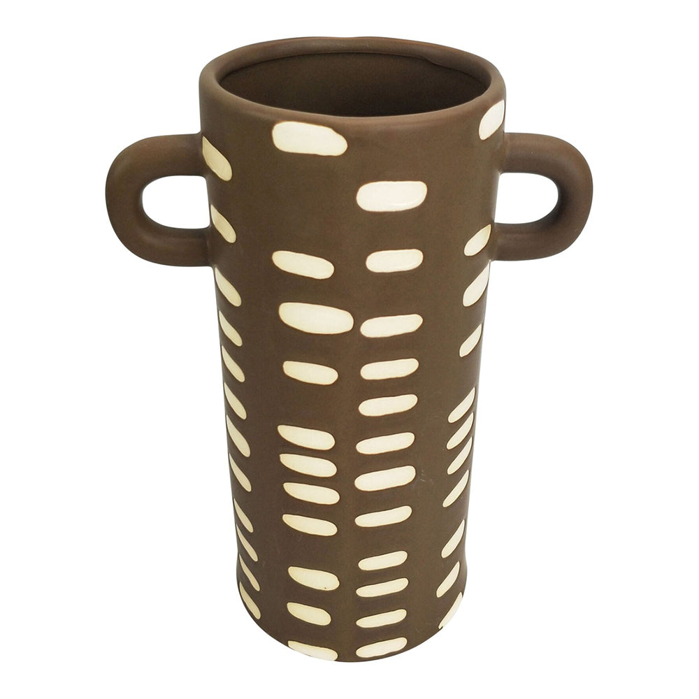 2x Urban Lydia 22cm Ceramic Plant/Flower Vase Display Pot - Mocha