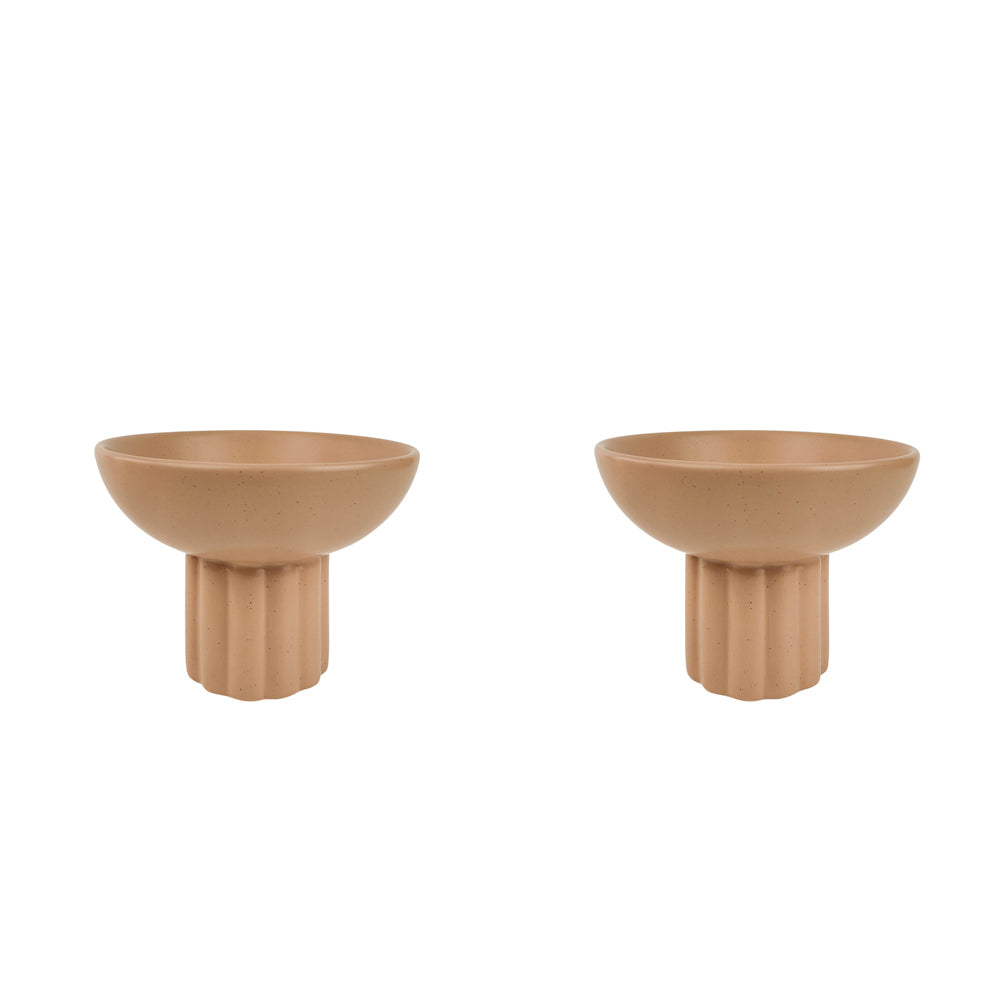 2x Urban Leilani 17cm Ceramic Tall Bowl Planter Home Decor - Beige