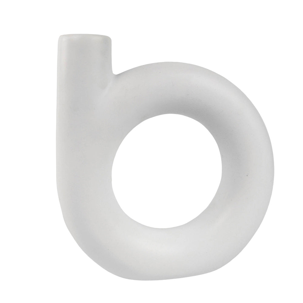 2x Urban Amira 17cm Ceramic Single Vessel Vase Flower Holder - White