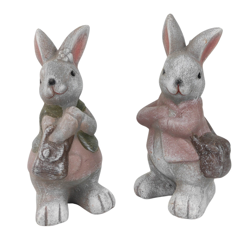 3x Urban 26cm Cute Bunny Ornament Garden Decor Large - Assorted