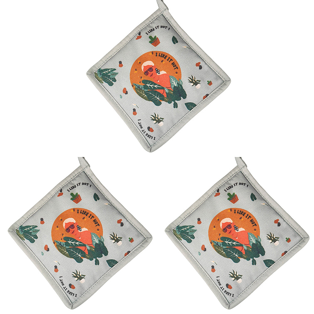 3x Urban 18cm I Like It Square Pot Holder Medium - Sage