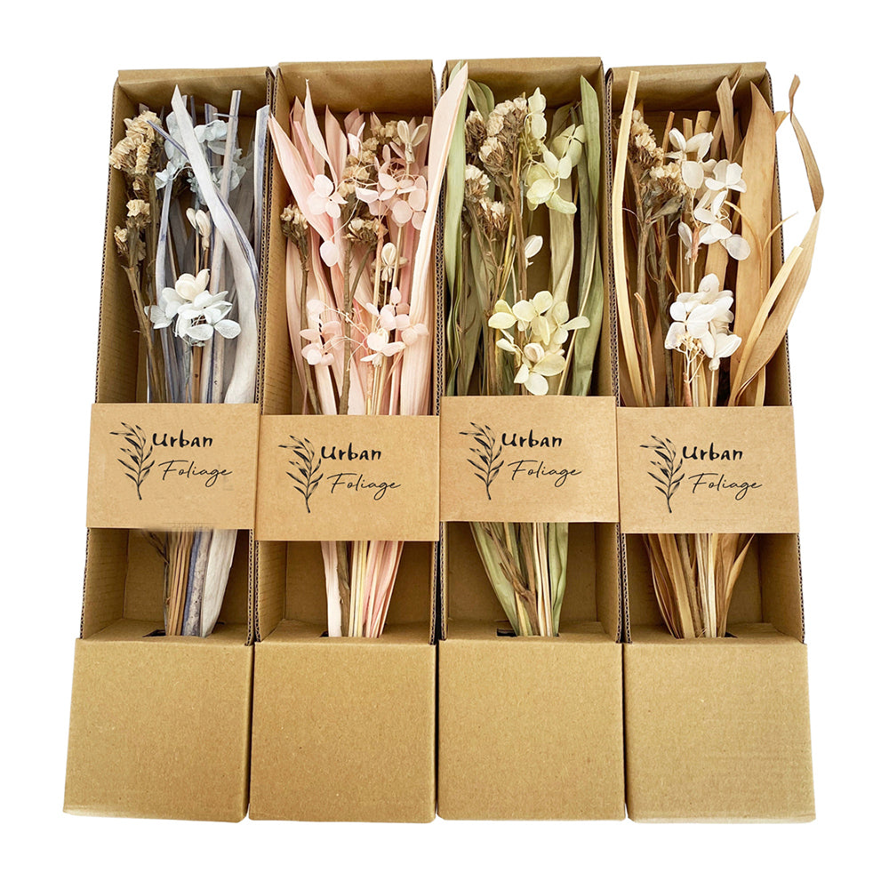 2x Urban Dried Floral 37cm Boxed Posie Flower - Assorted