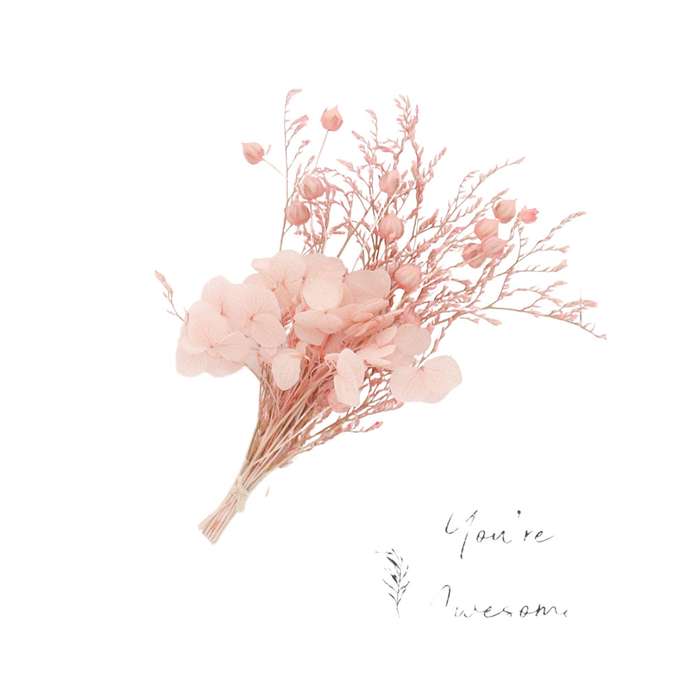 2PK Urban 15cm Dried Floral Youre Awesome Card Greeting - Pink