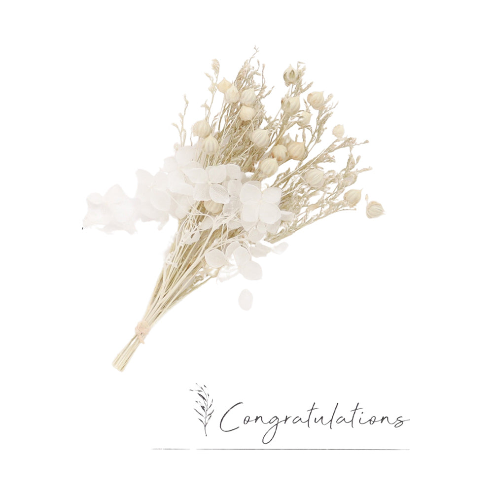 2PK Urban 15cm Dried Floral Congratulations Card Greeting - Natural