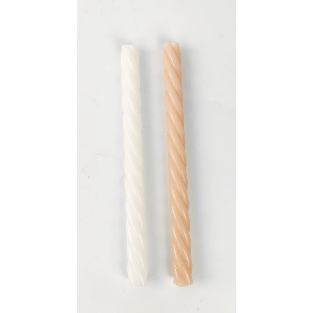 2x 2pc Urban 25.5cm Swirl Pillar Vanilla Scented Candle - Cream/Hone