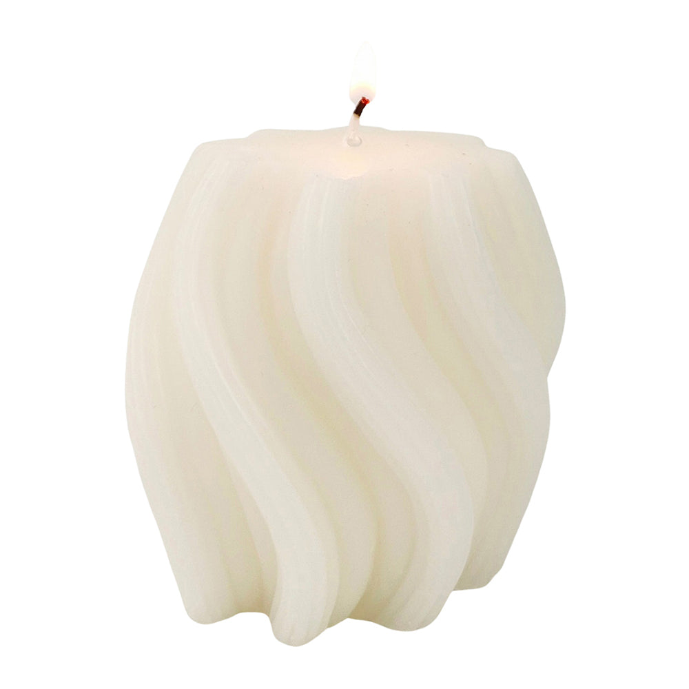 2x Urban Swirl 8cm Vanilla Scented Candle Home Fragrance - Cream