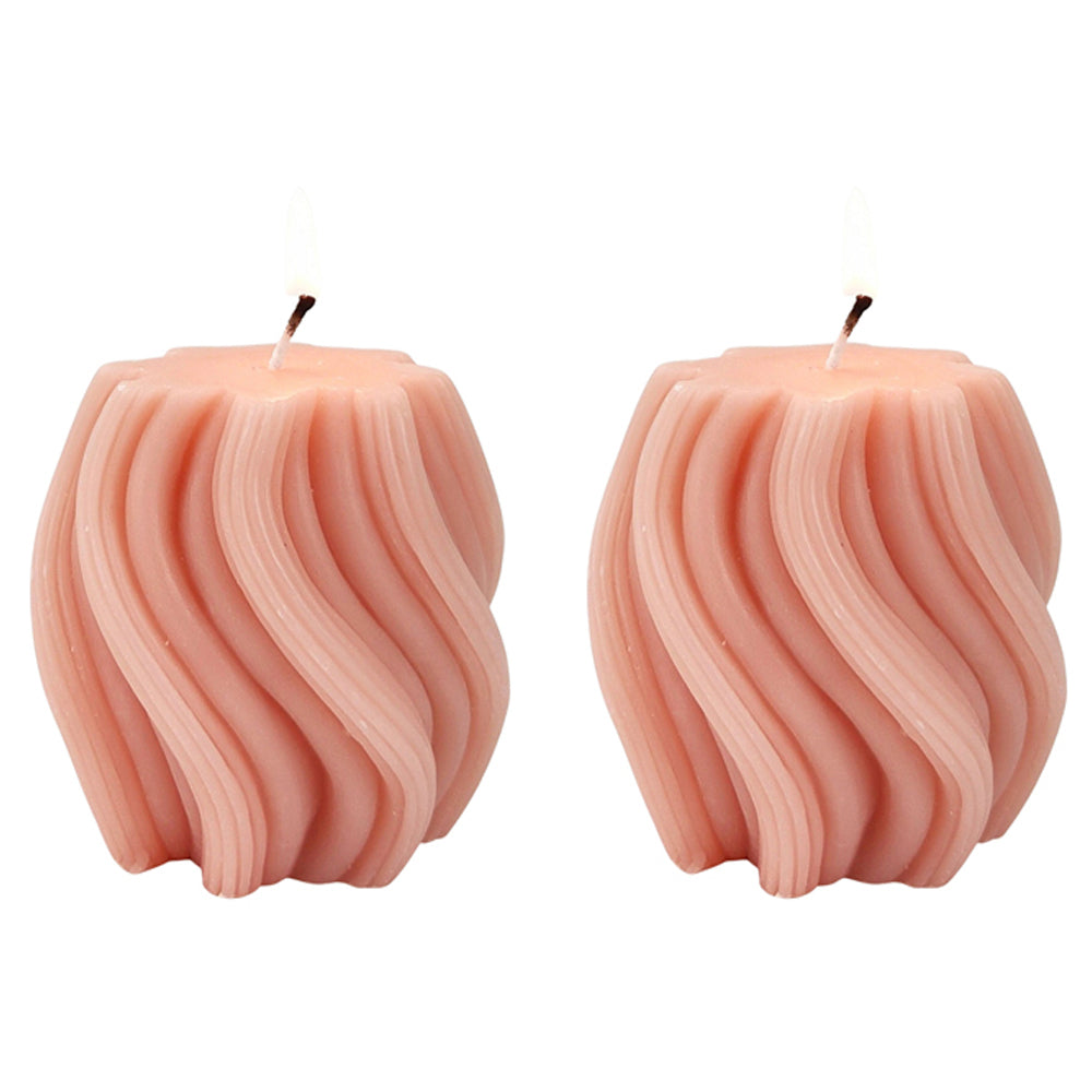 2x Urban Swirl 8cm Vanilla Scented Candle Home Fragrance - Rose