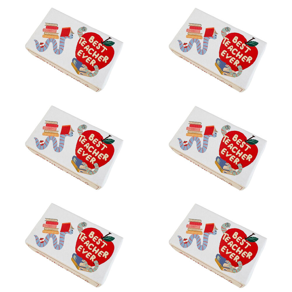 6PK Urban Australian Botanicals Bookworm Best Teacher Soap 150g White/Red