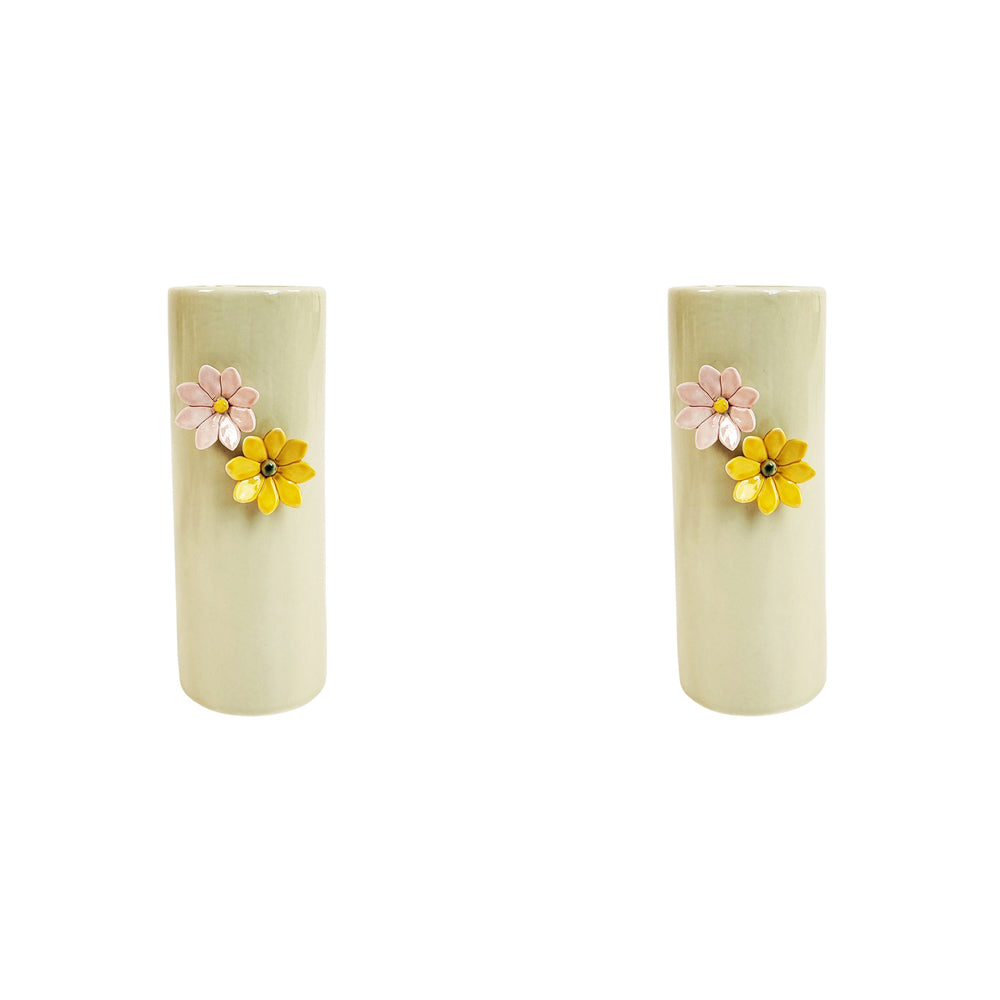 2x Urban Daphne 19cm Ceramic Flower Vase Home Decorative Pot - Green