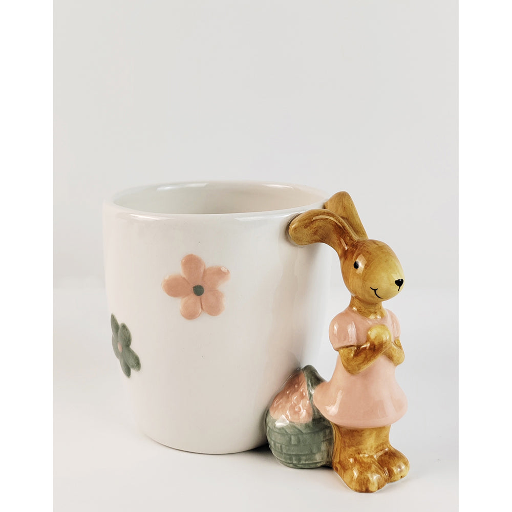 2x Urban Country Bunny 14cm Ceramic Mug Hot Coffee/Tea Drinkware - White