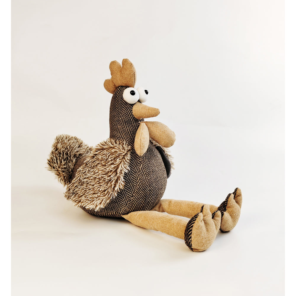 Urban Chicken 26cm Fabric Door Stopper Home Decor - Grey