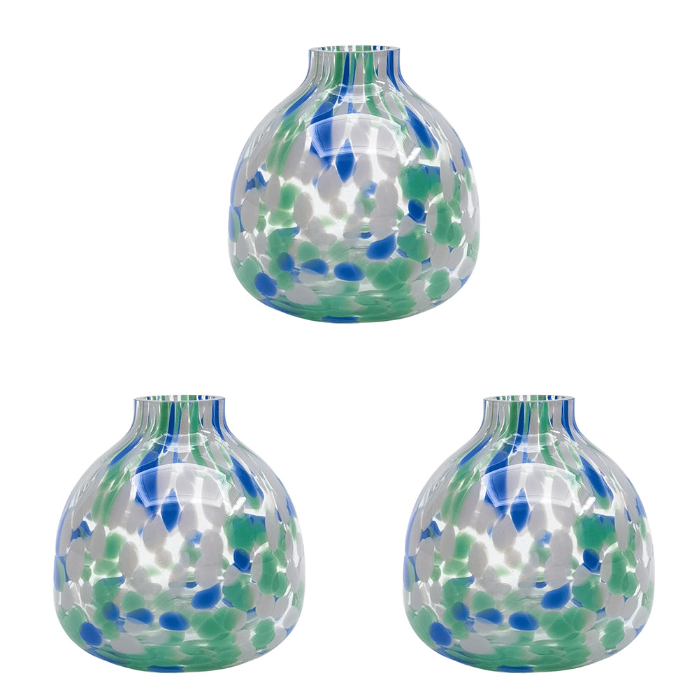 3PK Urban Jaslyn Speckle Glass Bud Vase Green Decorative Home Decor
