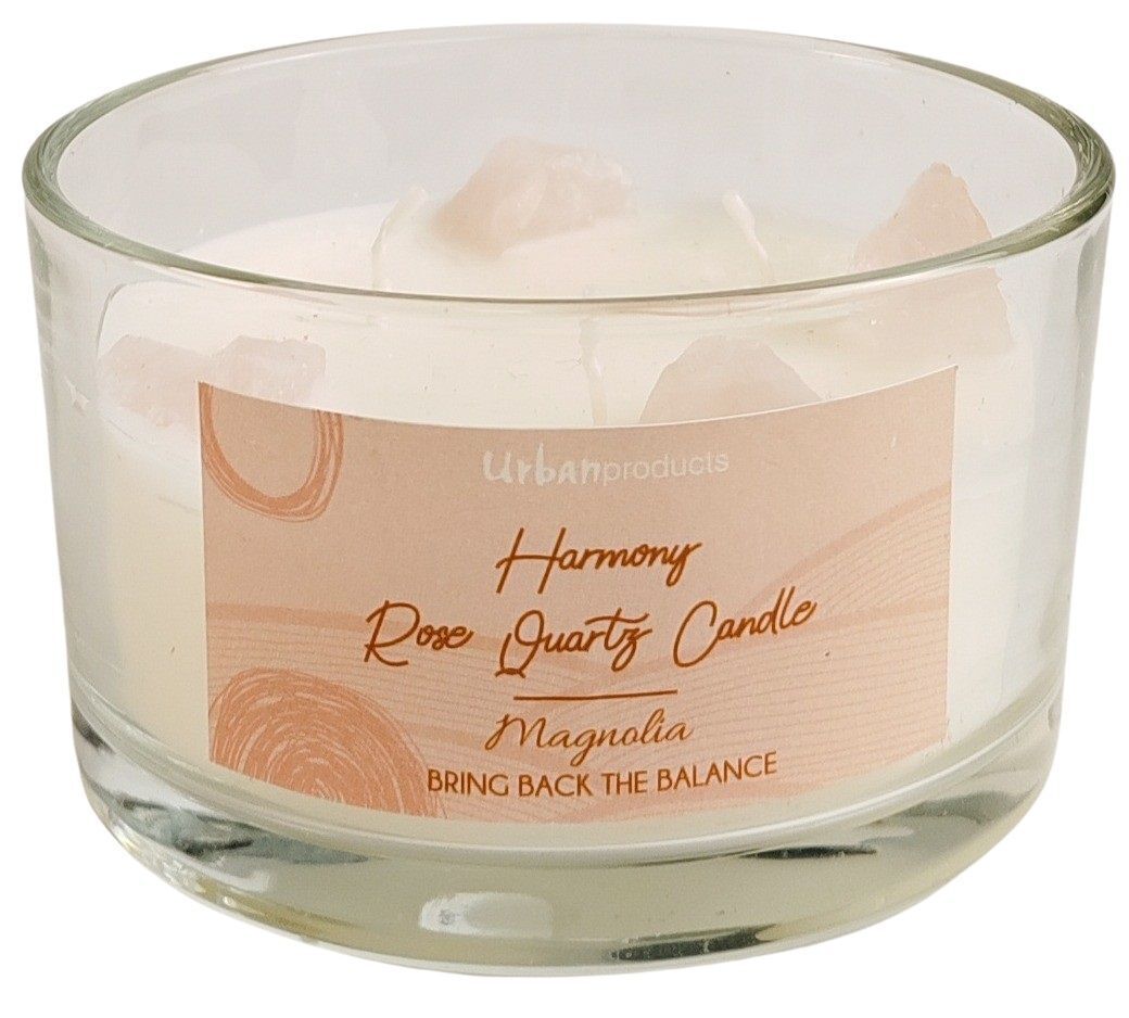 2x Urban Harmony Amethyst 11cm Crystal Glass Candle Soy Blend Wax - Pink