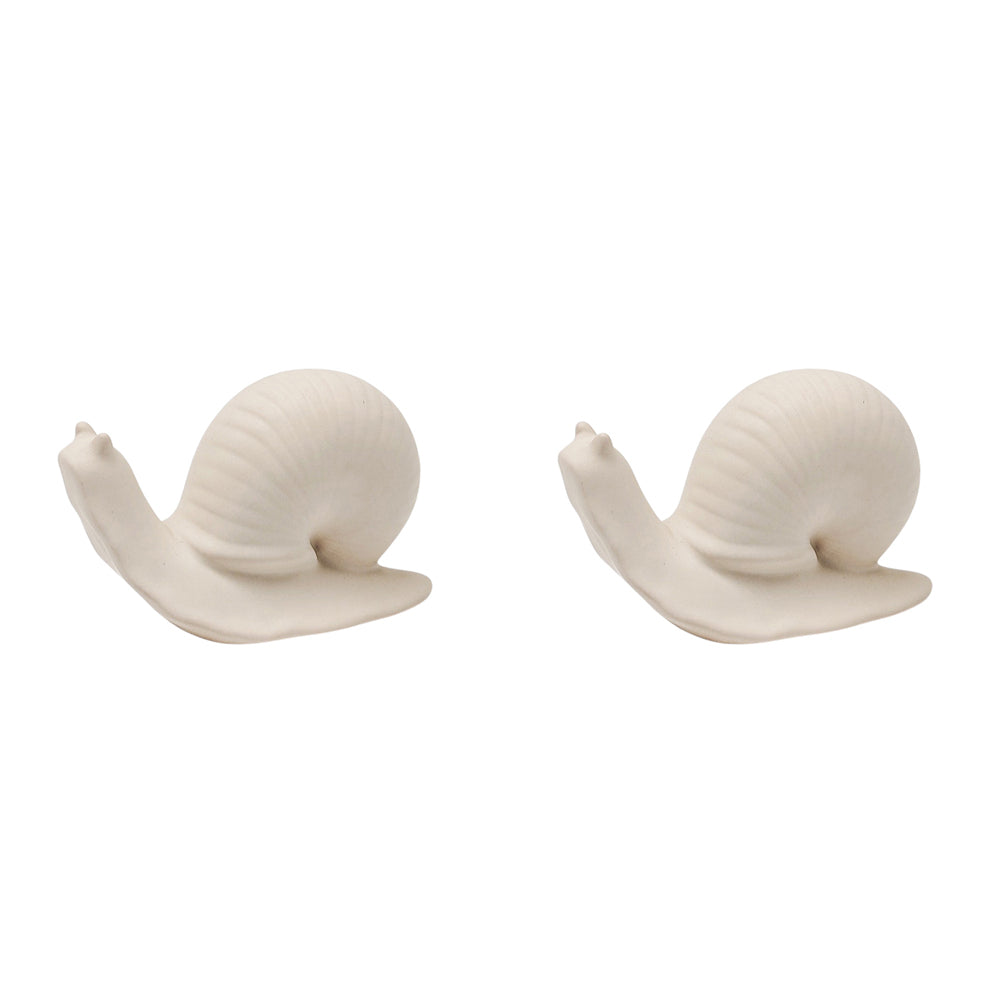 2PK Urban Products Pot Garden Snail Ornament White 7cm