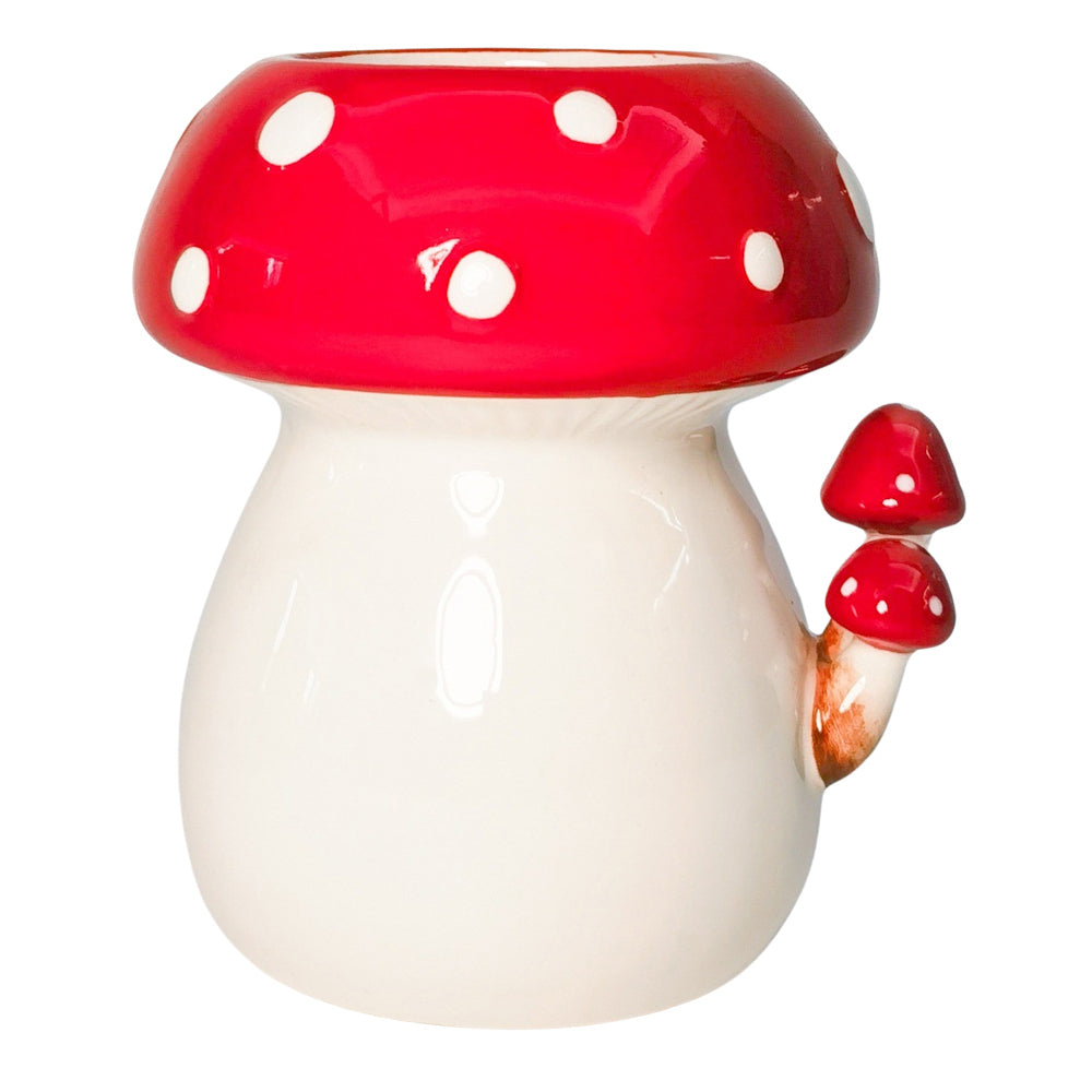 2PK Urban Toadstool with Toadstools Planter White Decorative Garden Decor