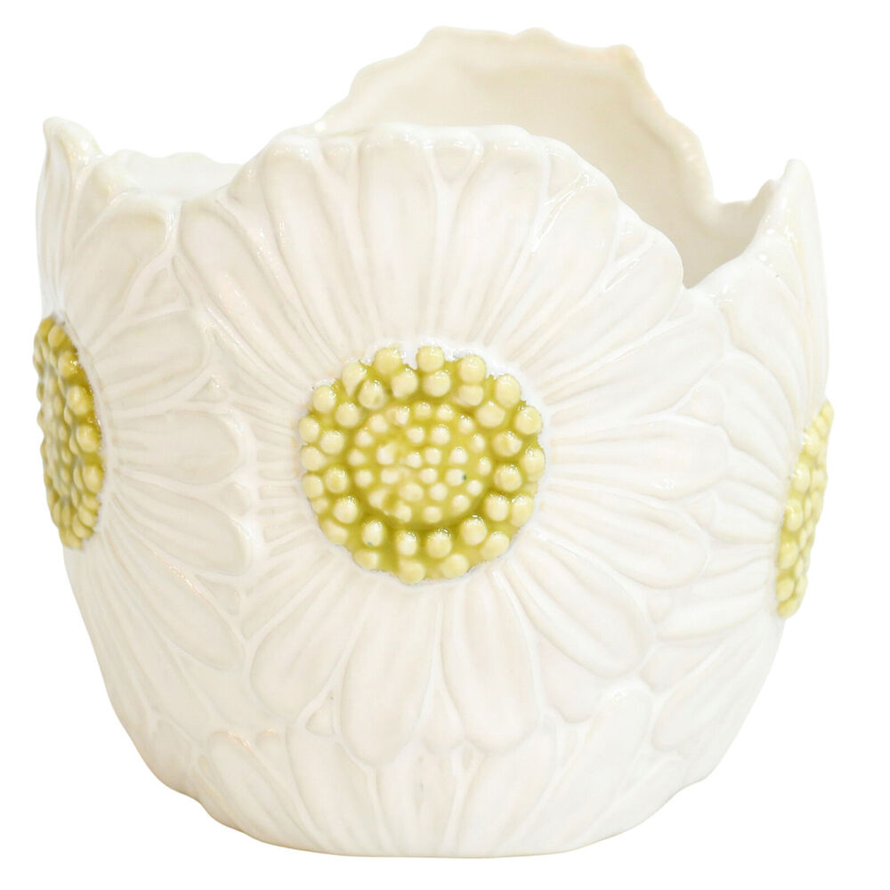Urban Ceramic Flower Outdoor Garden Planter Pot 12x14cm White