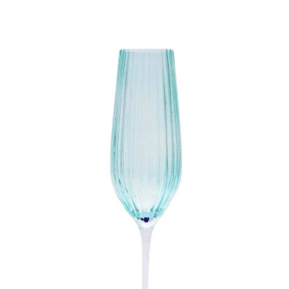 2x 2pc Urban Ellie Ombre Champagne Stemmed Glass Aqua Blue 26cm