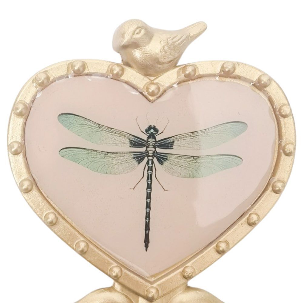 Urban Dragonfly Wall Metal Hook Home Decor Pink/Gold 12cm