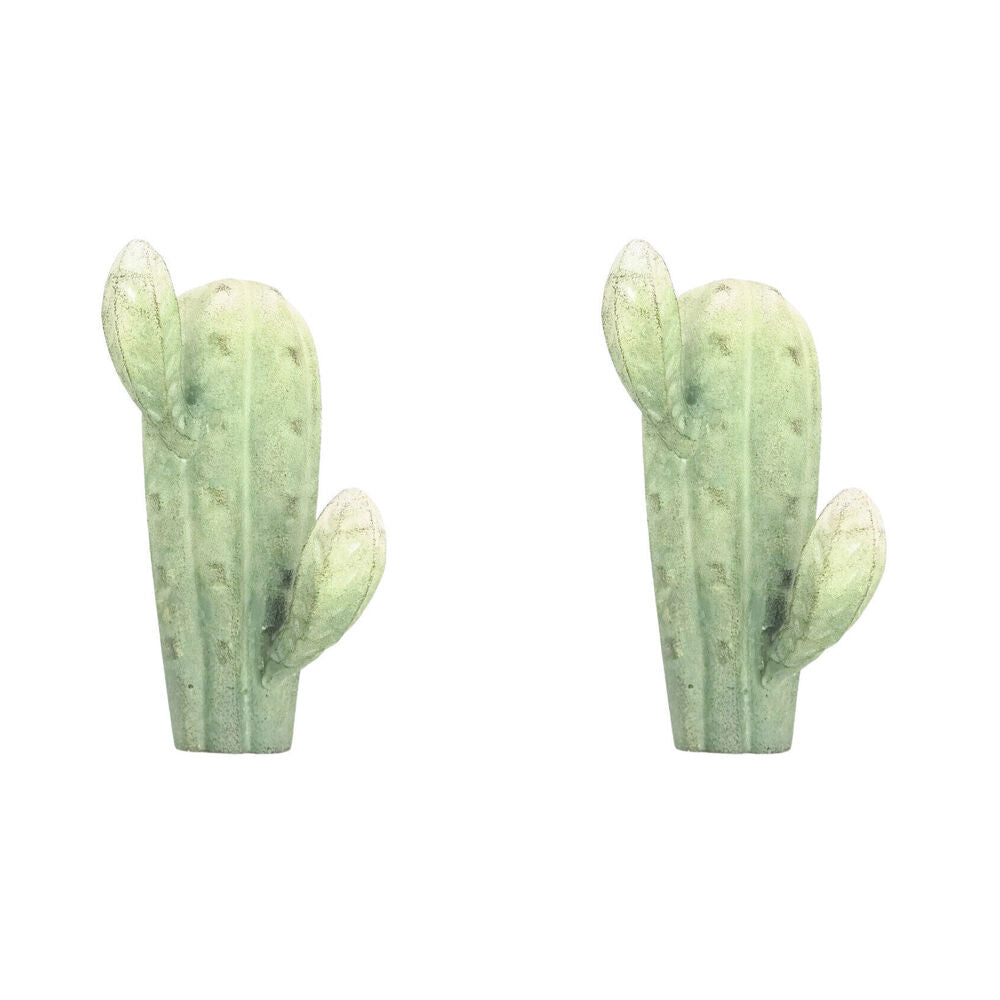 2PK Urban Metal Cactus Decorative Hanging Wall Hook 14x8cm Green