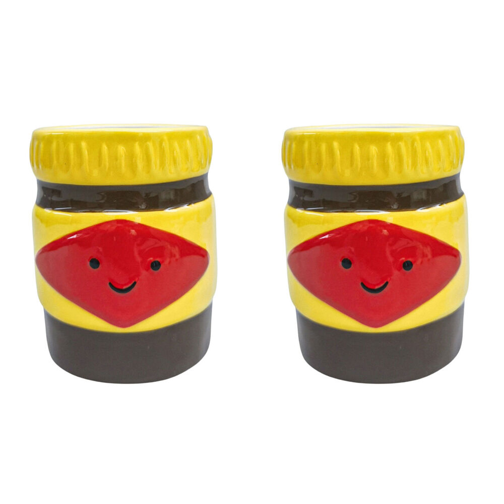 2PK Urban Ceramic OZ Icon Vessel Decorative Vase 12x9cm Black/Yellow