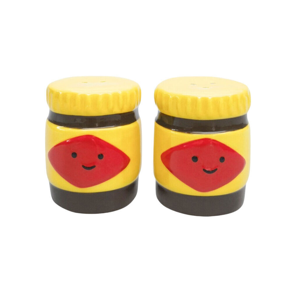 2x 2pc Urban Ceramic OZ Icon Salt & Pepper Shakers 7x6cm Black/Yellow