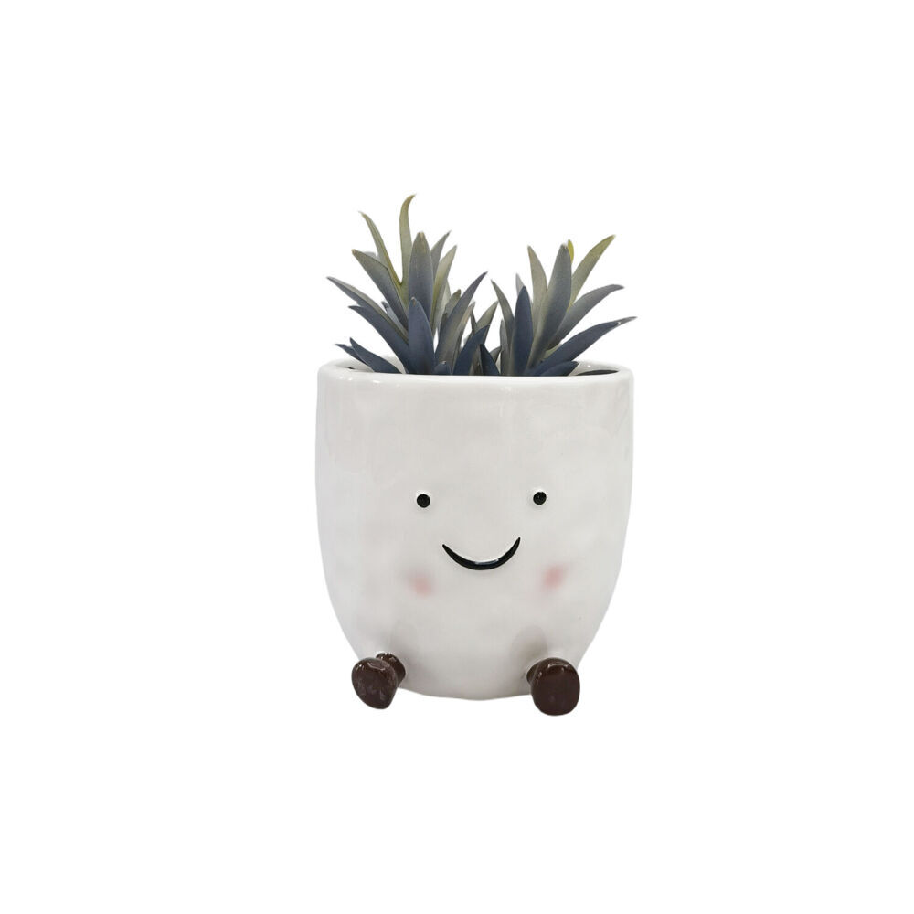2PK Urban Ceramic Sweetie Pie Friends Vessel Decorative Storage Vase 11cm White