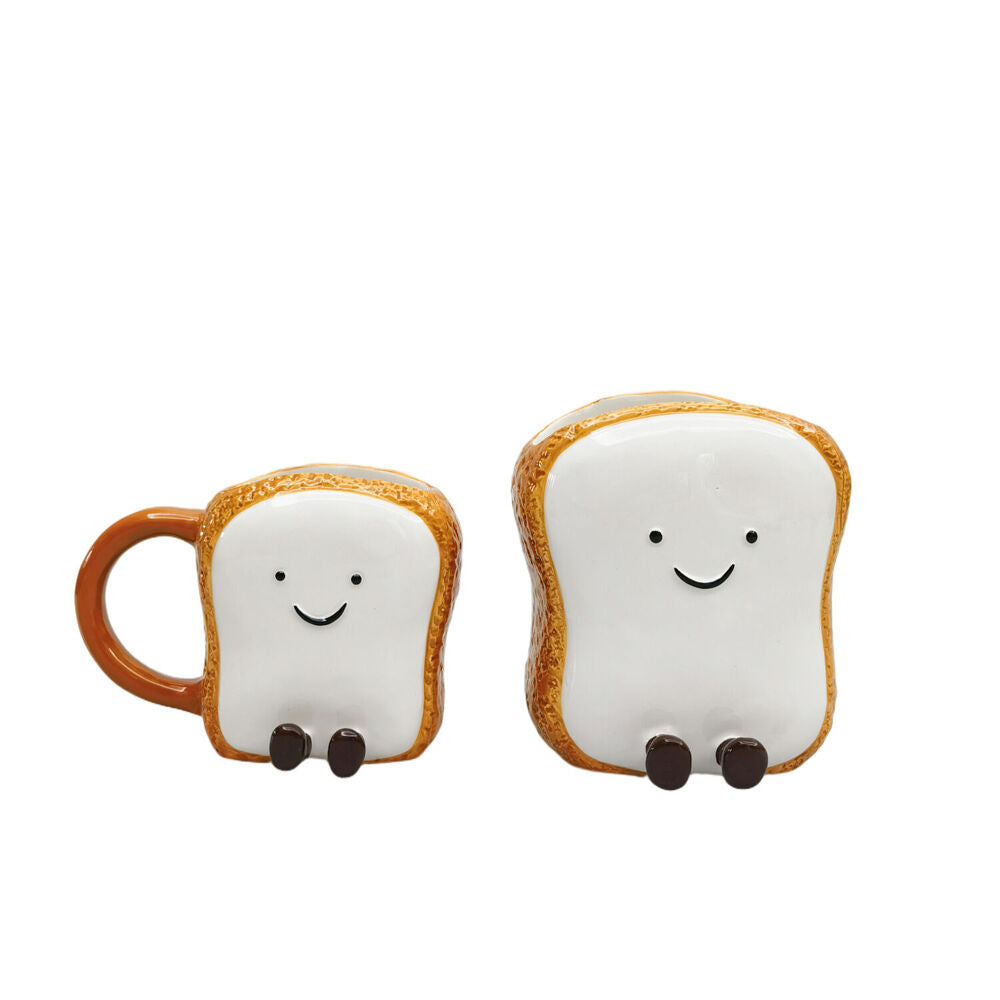 Urban Ceramic Teddy Toast Friends Vessel Decorative Storage Vase 13x12cm White