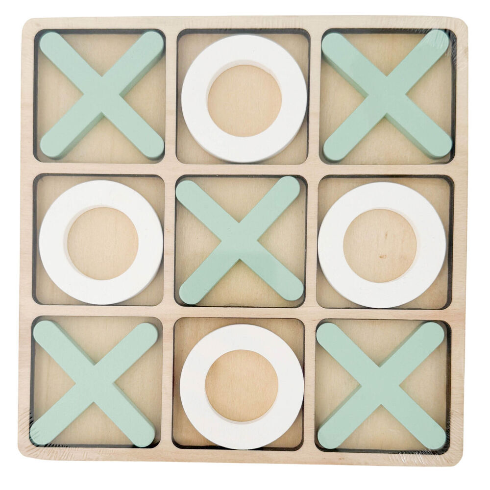 2pc Urban Classic and Chicken Tic Tac Toe Wooden Board Game Set 17cm
