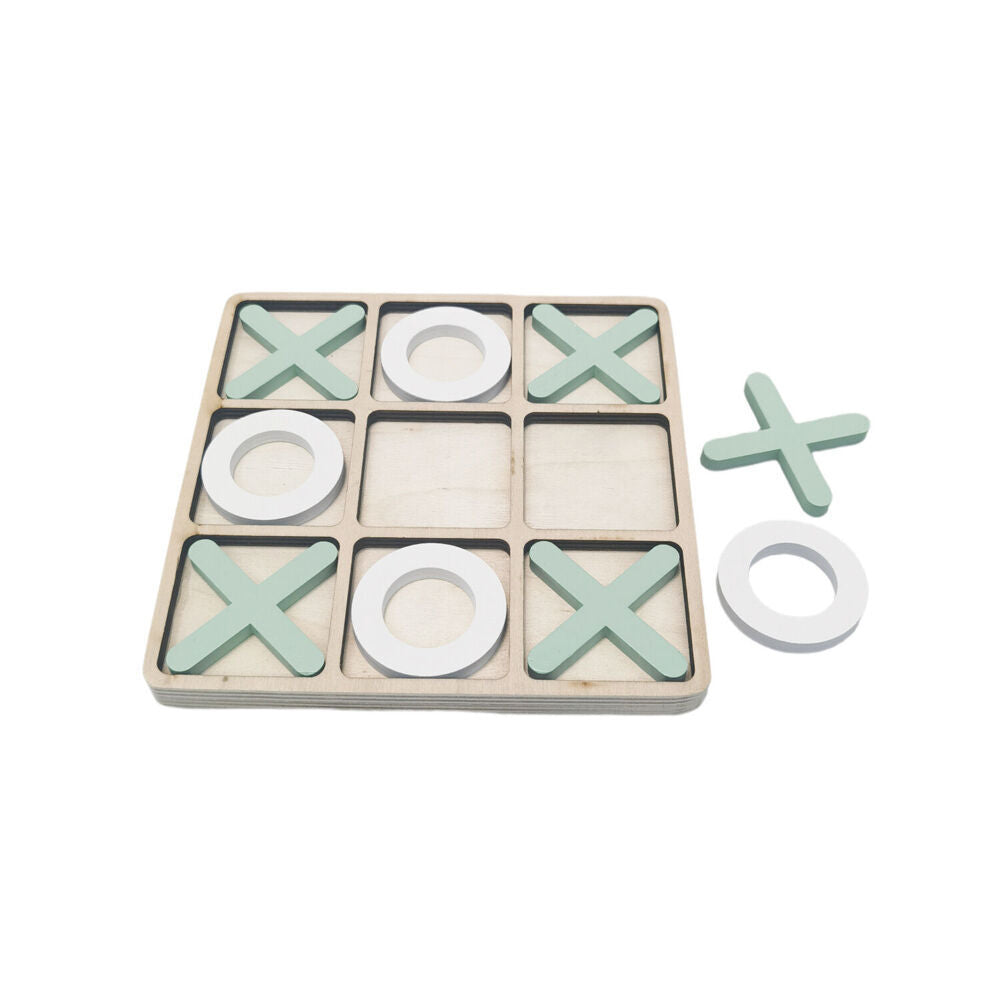 2pc Urban Classic and Chicken Tic Tac Toe Wooden Board Game Set 17cm