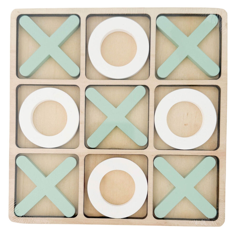 Urban Classic Tic Tac Toe Wooden Board Game Set 17cm Sage/White