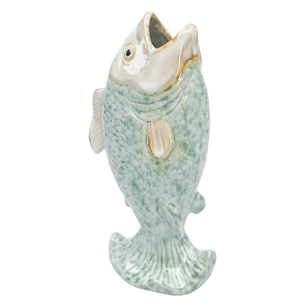 2PK Urban Ceramic Reef Fish Home Decor Flower Vase 20x11cm Green