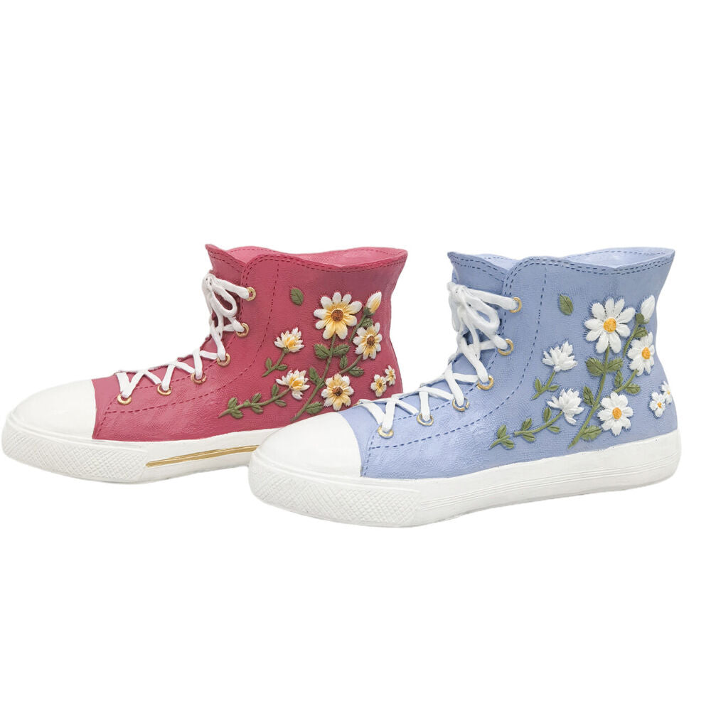 Urban Gym Sneaker Boot Resin Vessel Home Decor Vase 21x11cm Pink
