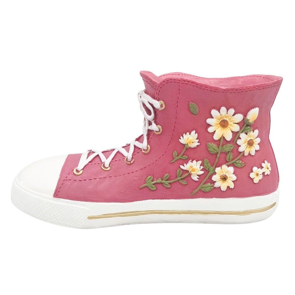 Urban Gym Sneaker Boot Resin Vessel Home Decor Vase 21x11cm Pink